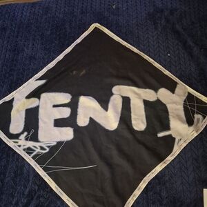 Fenty Beauty Black and White Logo Silk Scarf